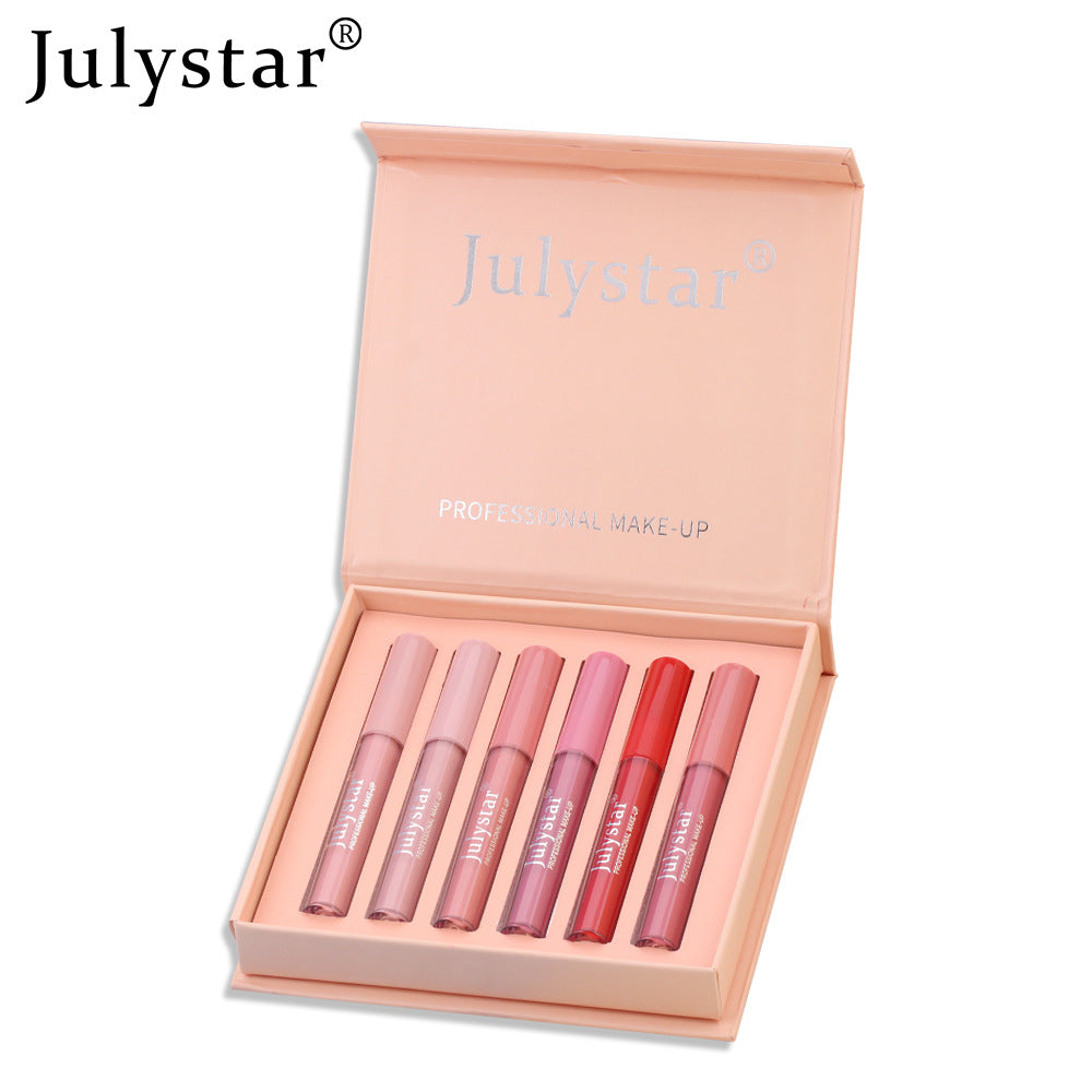 Lip And Cheek High Value Makeup Non-Flaking And Non-Sticky Cup Watery Mirror Enzyme Lip Glaze Set