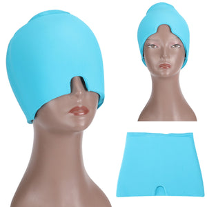 Headache Migraine Relief Gel Ice Eye Mask Physical Cooling Physiotherapy Cold Cap Soft and Flexible Cooling Sleep Mask Apply to Sinus Tension Stress Anxiety Puffy Eyes as Relaxation Gifts for Women and Men