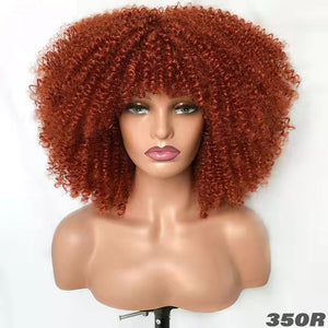 Female Hair African Small Curly Hair Explosion Head Black Chemical Fiber Wig Full Head Set